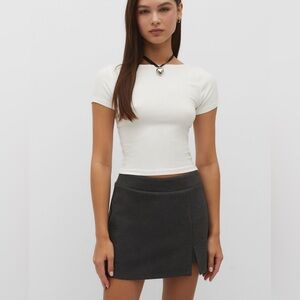 Stradivarius Ponte Mini Skort in Charcoal